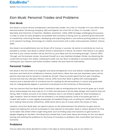 Elon Musk: Navigating Trades and Challenges