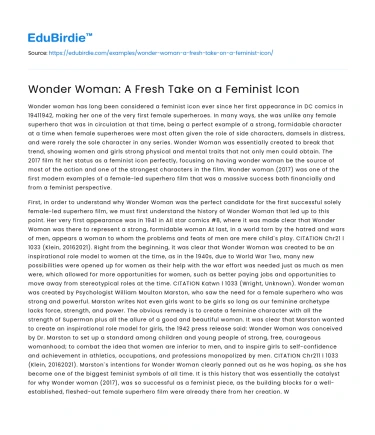 Wonder Woman: A Fresh Take on a Feminist Icon