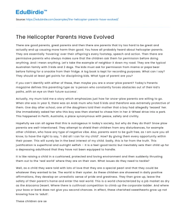 The Helicopter Parents Have Evolved
