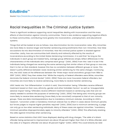 Racial Inequalities In The Criminal Justice System