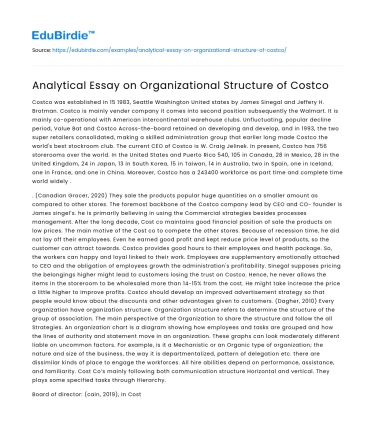The Hierarchical Dynamics of Costco