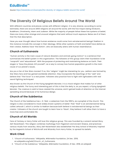 The Diversity Of Religious Beliefs Around The World