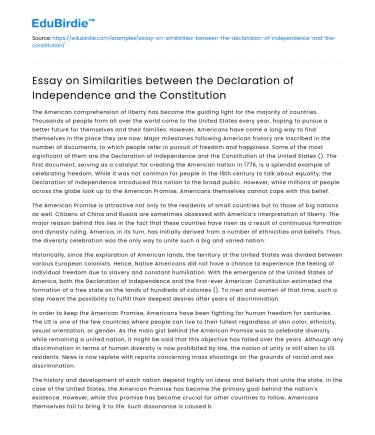 Similarities: Declaration of Independence & Constitution