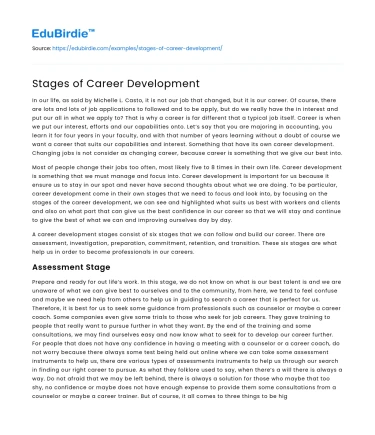 Stages of Career Development