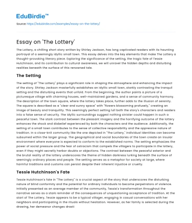 Essay on ‘The Lottery’