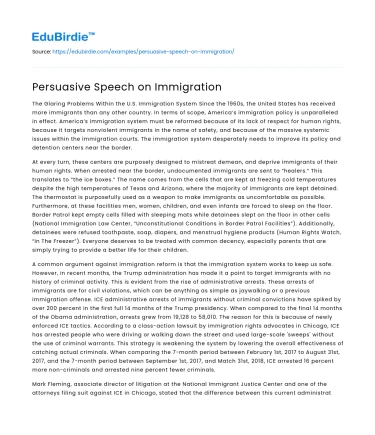 Persuasive Speech on Immigration