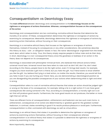 Consequentialism vs Deontology Essay