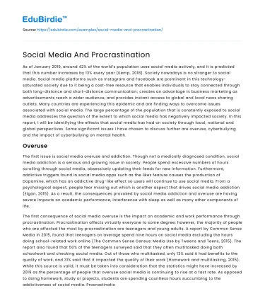 Social Media And Procrastination