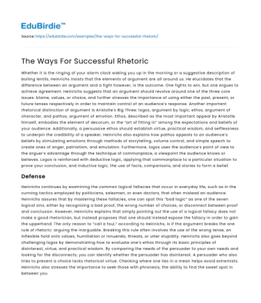 The Ways For Successful Rhetoric