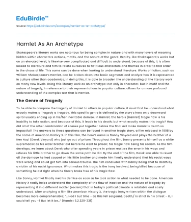 Hamlet As An Archetype