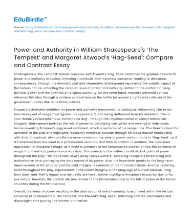 Comparing Power in ‘The Tempest’ and ‘Hag-Seed’