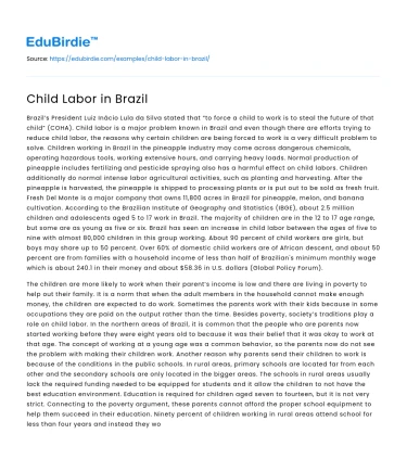 Child Labor in Brazil