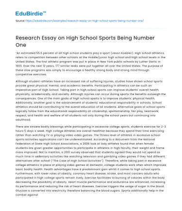 The Predominance of High School Sports