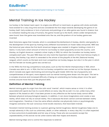 The Role of Mental Training in Ice Hockey Performance