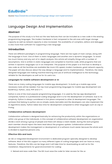 Innovations in Language Design and Development