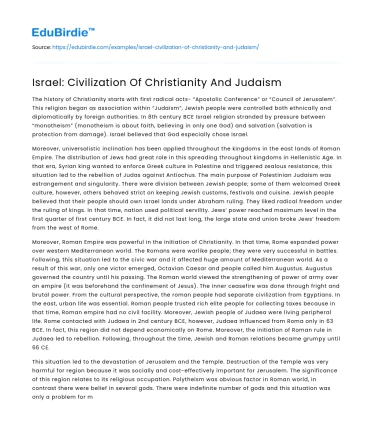 The Interwoven Roots of Israel: Christianity and Judaism