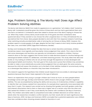 Age & Problem Solving: Does Age Impact Abilities?