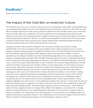 The Impact of the Cold War on American Culture