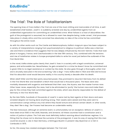 The Trial’: The Role of Totalitarianism