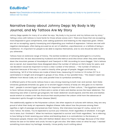 Johnny Depp: My Body Is My Journal, Tattoos Tell My Story