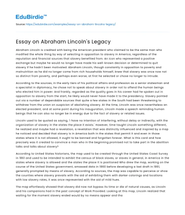 Abraham Lincoln’s Legacy