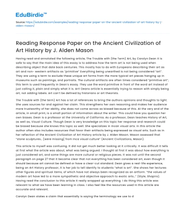 The Legacy of Ancient Art: A Critical Analysis