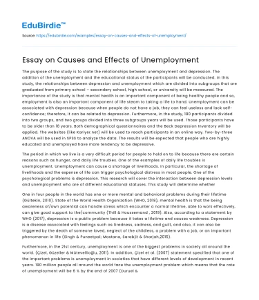 The Dynamics of Unemployment: Causes and Consequences