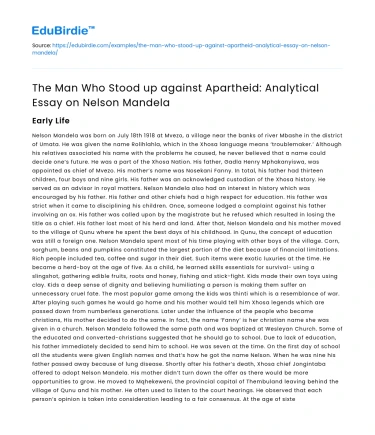 The Man Who Stood up against Apartheid on Nelson Mandela