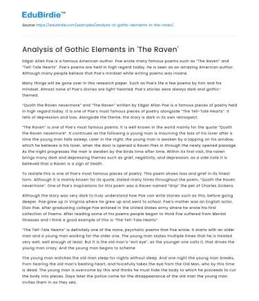 Analysis of Gothic Elements in ‘The Raven’