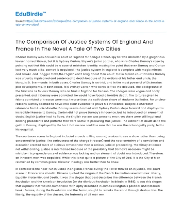 Justice Systems in England and France in A Tale of Two Cities