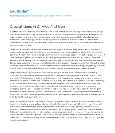 Crucial Ideas In Of Mice And Men