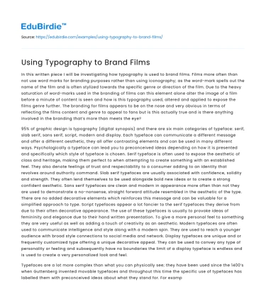 Using Typography to Brand Films