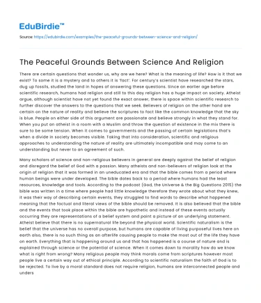 The Peaceful Grounds Between Science And Religion