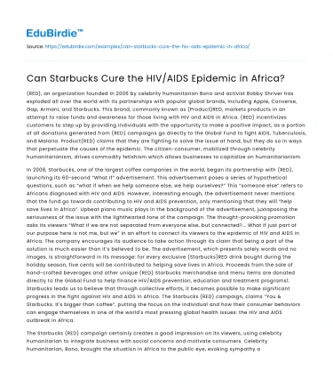 Can Starbucks Cure the HIV/AIDS Epidemic in Africa?