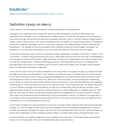Definition Essay on Mercy