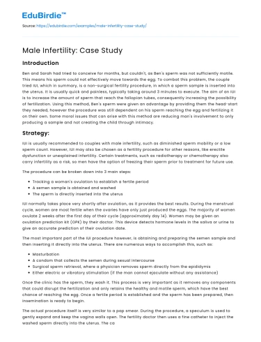Male Infertility: Case Study