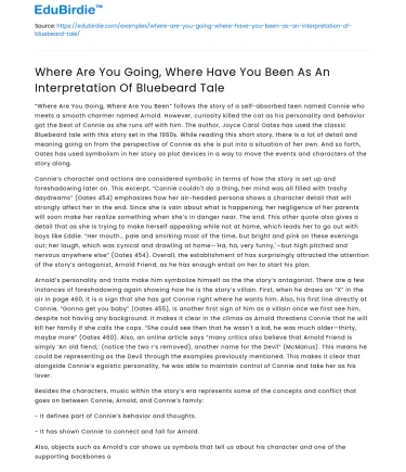 Interpreting Bluebeard Tale: Where Are You Going?