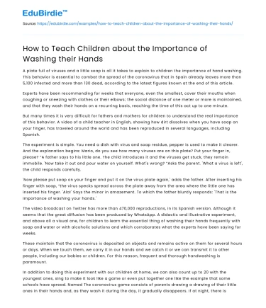 How to Teach Children about the Importance of Washing their Hands