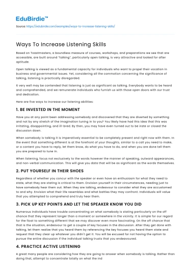 Ways To Increase Listening Skills