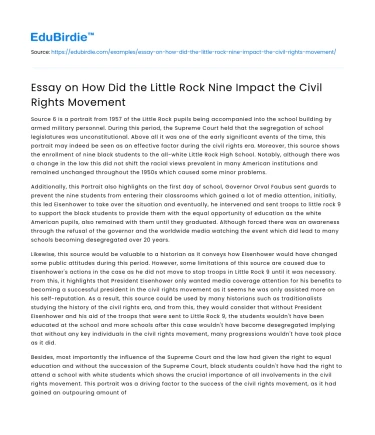 Essay on How Did the Little Rock Nine Impact the Civil Rights Movement