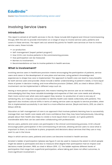 Involving Service Users