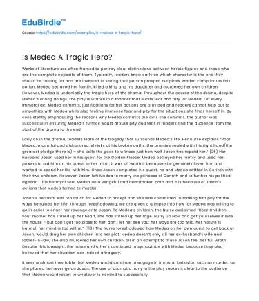 Is Medea A Tragic Hero?