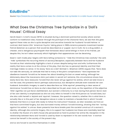 What Does the Christmas Tree Symbolize in a ‘Doll’s House’