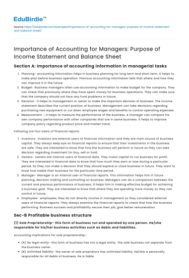 Accounting for Managers: Income Statement & Balance Sheet Importance