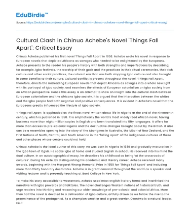 Cultural Clash in ‘Things Fall Apart’
