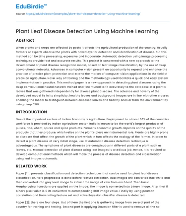 Plant Leaf Disease Detection Using Machine Learning
