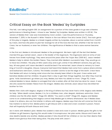 Medea: Exploration of Betrayal and Vengeance