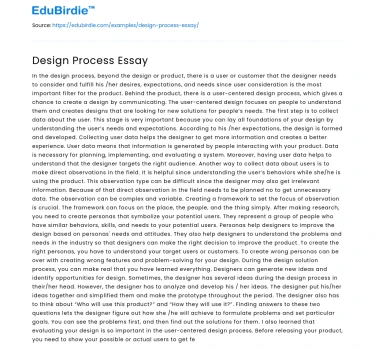Design Process Essay