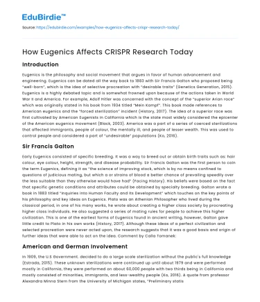 How Eugenics Affects CRISPR Research Today