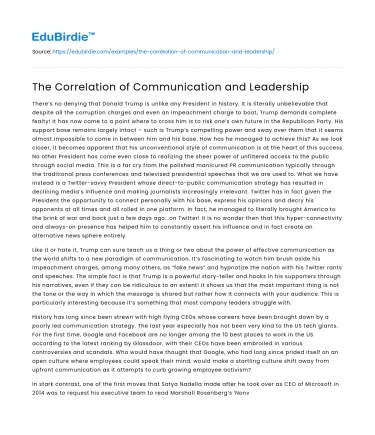 The Correlation of Communication and Leadership
